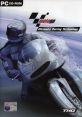 MotoGP Ultimate Racing Technology video game cover featuring a motorcycle and racer in dynamic racing action.