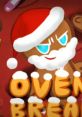 Festive depiction of a gingerbread character in a Santa hat, promoting "Ovenbreak Innerspace" video game theme.