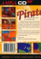 Cover art for "Pirates! Gold" showcasing gameplay, adventure, and treasure hunting in the Caribbean on Amiga CD32.