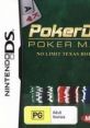 PokerDome Poker Master cover featuring No Limit Texas Hold'em, cards, chips, and a PG rating for Nintendo DS gameplay.