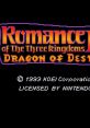 Romance of the Three Kingdoms III: Dragon of Destiny Sangokushi III 三國志III - Video Game Video game from Romance of the