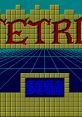 Tetris title screen featuring iconic SEGA logo, showcasing a retro video game with vibrant grid patterns.