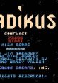 Classic arcade game screen featuring "The P'radikus Conflict," highlighting start instructions and high score zone.