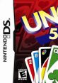 Uno 52 for Nintendo DS cover featuring colorful cards, perfect for family fun in Uno, Skip-Bo, and Uno Freefall games.