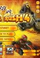 Uphill Rush 4 game screen featuring vibrant graphics, start menu, and racing characters ready for action on motorcycles and karts.