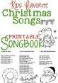 Kids' favorite Christmas songs printable songbook featuring classic carols like "Deck the Halls" and "Jolly Old Saint Nicholas.