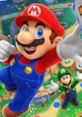 Mario and Luigi from Mario Party Superstars celebrating in a vibrant game setting, showcasing cheerful motion and teamwork.