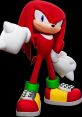 Knuckles the Echidna stands confidently with fists ready, showcasing his iconic red fur and colorful sneakers.