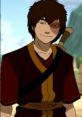 Zuko, voiced by Dante Basco, smiles confidently in his signature warrior outfit amidst a vibrant landscape.