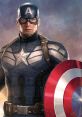 Captain America stands strong, wearing his iconic blue suit and shield, embodying heroism and valor in action.