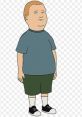 Bobby Hill, animated character from "King of the Hill," standing with a neutral expression, wearing casual attire.