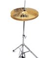 High-quality brass cymbal mounted on a sturdy chrome stand, perfect for enhancing your drumming experience.