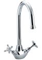 Elegant chrome kitchen tap with classic design, featuring cross handles for hot and cold water control. Perfect for modern homes.