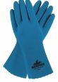 Blue rubber gloves from Memphis Plyflex, offering durability and protection for various cleaning and industrial tasks.