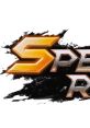 Logo of Speed Rider video game with sleek gold and silver letters on a dynamic black splash background.