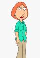 Lois Griffin from Family Guy in a teal shirt and beige pants, showcasing her recognizable cartoon style and character.