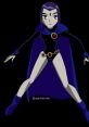 Raven from Teen Titans poses heroically in her iconic dark outfit, showcasing her mystical powers and confident demeanor.