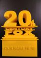 Customizable 20th Century Fox logo model, perfect for personalized decorations or collectibles. Bright yellow design.