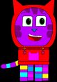 Colorful DJ Catnip character from *Gabby's Dollhouse*, sporting a red outfit, vibrant stripes, and a cheerful expression.