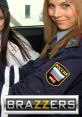 Smiling Russian policewomen in a car, showcasing a playful and adventurous theme, relevant to adult entertainment.