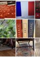 Colorful collage featuring French flag, learning materials, plants, and home details, highlighting culture and lifestyle in France.