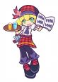 Amitie from Puyo Puyo cheerfully serves drinks, showcasing her playful personality and vibrant character design.