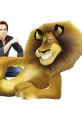 Ben Stiller as Alex the Lion from Madagascar, showcasing a playful pose with a charming smile. Family-friendly animation star.