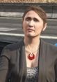 Amanda De Santa, voiced by Vicki van Tassel, shows a concerned expression in this gaming scene.