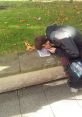 Person interacting with a book outdoors, showcasing unique reading habits related to the concept of a "Snorting Library.