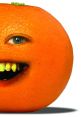 Annoying Orange character with a cheeky grin, expressive eye, and a humorous personality, ready to entertain fans.