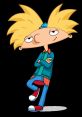 Arnold Shortman from "Hey Arnold!" stands confidently with his signature spiky hair and laid-back style.