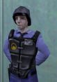 Barney from Half-Life in tactical gear, standing with arms crossed against a blue-green background.