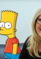 Nancy Cartwright alongside her iconic character Bart Simpson, known for cheeky antics and humor on "The Simpsons.