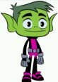 Beast Boy from Teen Titans Go! with green skin, large ears, and a playful expression in a colorful superhero outfit.