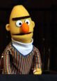 Bert, the beloved puppet from Sesame Street, wearing a colorful striped shirt and displaying a curious expression.