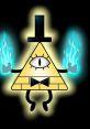 Bill Cipher from Gravity Falls, featuring magical flames, a glowing aura, and a triangular shape with an eye.