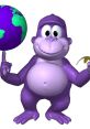 Purple BonziBUDDY character holding a globe and banana, representing tech nostalgia and meme culture.