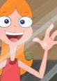 Candace Flynn from Phineas and Ferb smiles and waves, showcasing her vibrant personality and iconic red dress.