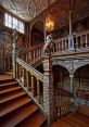 Wooden manor stairs Library Walking up and down the wooden stairs of an old cottage elicits a symphony of that echo through