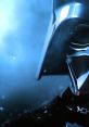 Close-up of Darth Vader (Waveglow), showcasing his iconic helmet and dark attire against a mystical blue background.