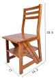 Stylish foldable wooden chair with dimensions 33.5" height, 17" width, perfect for space-saving in any home library.