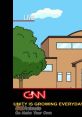 Cartoon scene featuring a building and tree, with a 'LIVE' broadcast banner, referencing Eric from GoAnimate.