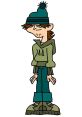 Ezekiel V2 from Total Drama, featuring his signature green hoodie and beanie, stands with a laid-back expression.