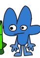 Blue character with large ears and a neutral expression stands beside a green figure, representing Four from XFOHV.