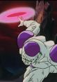 Frieza unleashes a powerful attack, showcasing his menacing stance and iconic purple accents in a dramatic setting.