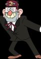 Grunkle Stan from Gravity Falls, sporting a fezz, a mischievous grin, and a classic suit, embodies quirky charm and humor.