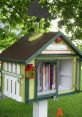 Colorful Little Free Library with books, showcasing community reading and sharing. Perfect for book lovers and neighborhood engagement.