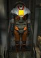 Detailed HEV Suit from the original Half-Life, showcasing its iconic armor design and sci-fi aesthetic in a laboratory setting.