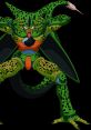 Imperfect Cell in a dynamic pose, showcasing his green, spotted design and powerful presence in anime.