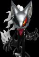 Infinite from Sonic the Hedgehog, featuring his sleek design, red eye, and dramatic pose, radiating powerful energy.